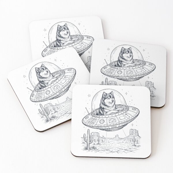 Item preview, Vintage Finnish Lapphund Riding UFO Dog Mom Dad Lover designed and sold by DoodleTortle.