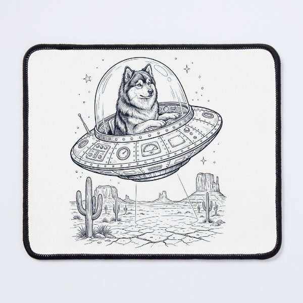 Item preview, Vintage Finnish Lapphund Riding UFO Dog Mom Dad Lover designed and sold by DoodleTortle.