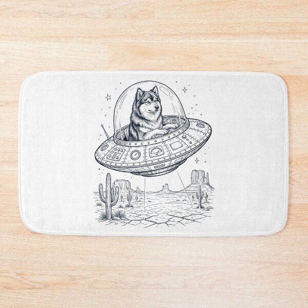 Item preview, Vintage Finnish Lapphund Riding UFO Dog Mom Dad Lover designed and sold by DoodleTortle.