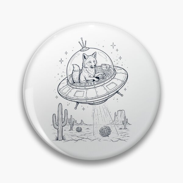 Item preview, Vintage Fox Riding UFO Animal Lover designed and sold by DoodleTortle.