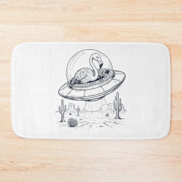 Item preview, Vintage Flamingo Riding UFO Animal Lover designed and sold by DoodleTortle.