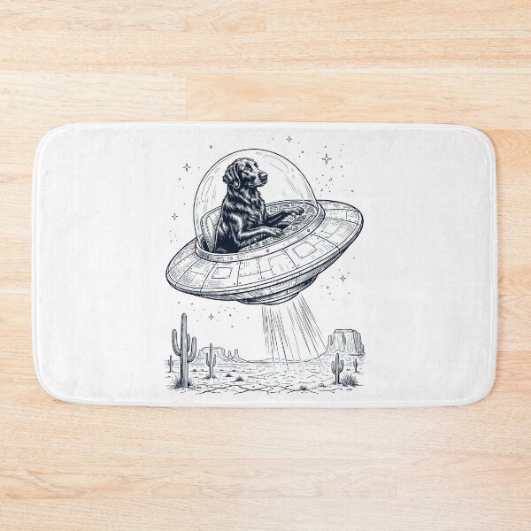 Item preview, Vintage Flat Coated Retriever Riding UFO Dog Mom Dad Lover designed and sold by DoodleTortle.