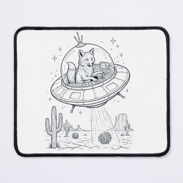 Item preview, Vintage Fox Riding UFO Animal Lover designed and sold by DoodleTortle.