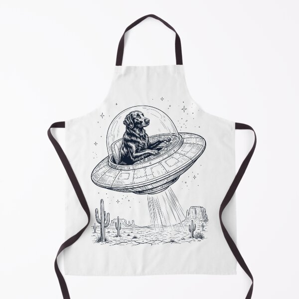 Item preview, Vintage Flat Coated Retriever Riding UFO Dog Mom Dad Lover designed and sold by DoodleTortle.