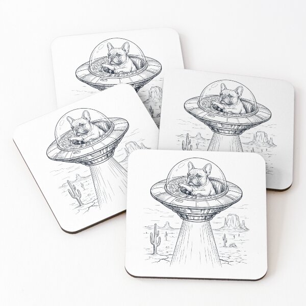 Item preview, Vintage French Bulldog Riding UFO Dog Mom Dad Lover designed and sold by DoodleTortle.