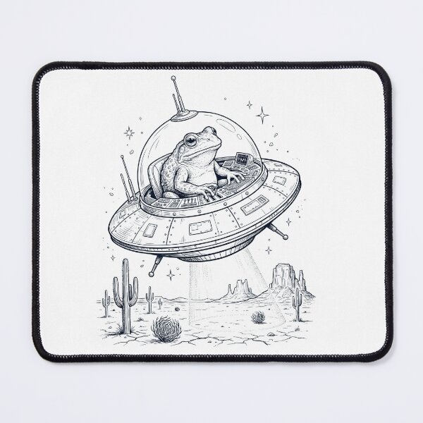Item preview, Vintage Frog Riding UFO Animal Lover designed and sold by DoodleTortle.