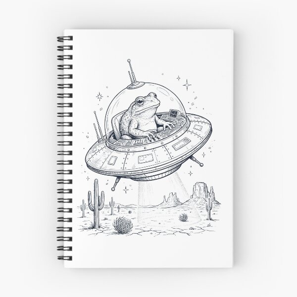 Item preview, Vintage Frog Riding UFO Animal Lover designed and sold by DoodleTortle.