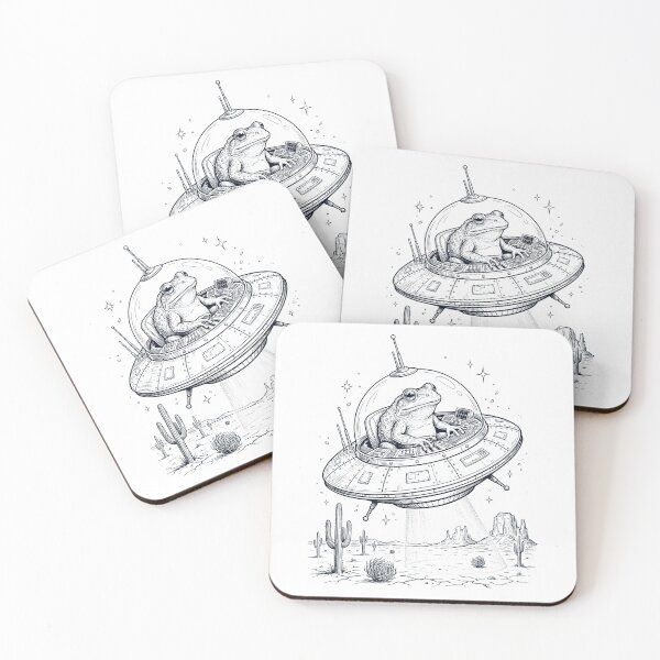 Item preview, Vintage Frog Riding UFO Animal Lover designed and sold by DoodleTortle.