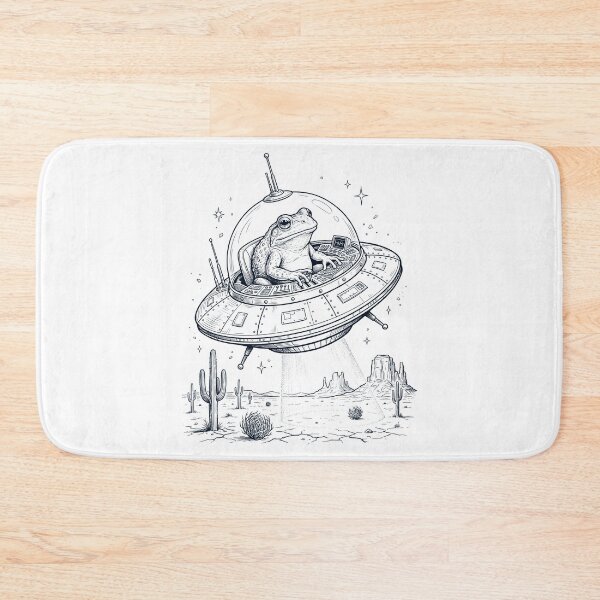 Item preview, Vintage Frog Riding UFO Animal Lover designed and sold by DoodleTortle.