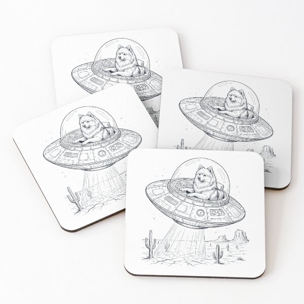 Item preview, Vintage German Spitz Riding UFO Dog Mom Dad Lover designed and sold by DoodleTortle.