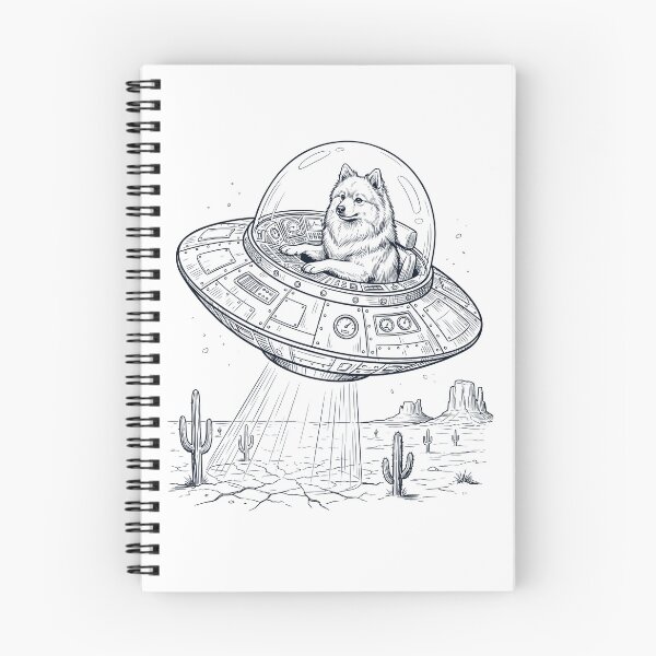 Item preview, Vintage German Spitz Riding UFO Dog Mom Dad Lover designed and sold by DoodleTortle.