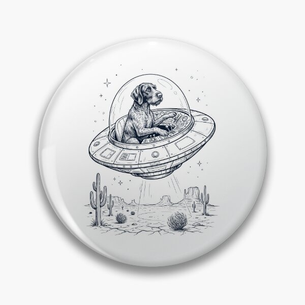 Item preview, Vintage German Wirehaired Pointer Riding UFO Dog Mom Dad Lover designed and sold by DoodleTortle.