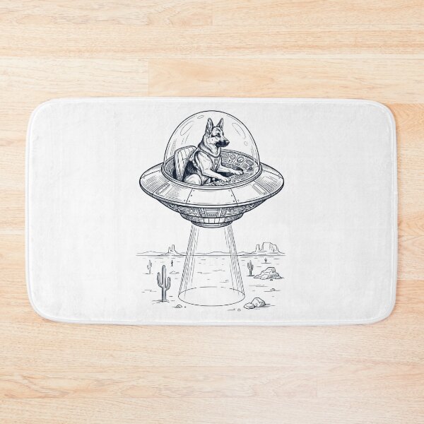 Item preview, Vintage German Shepherd Riding UFO Dog Mom Dad Lover designed and sold by DoodleTortle.