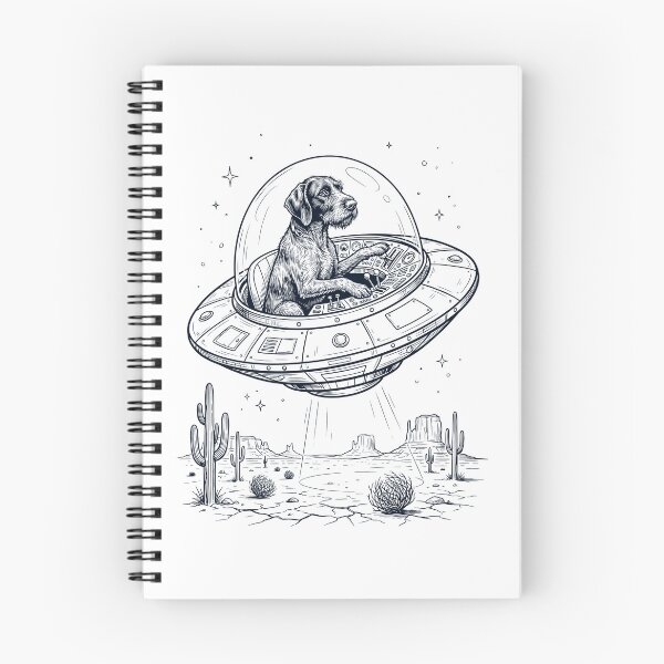 Item preview, Vintage German Wirehaired Pointer Riding UFO Dog Mom Dad Lover designed and sold by DoodleTortle.