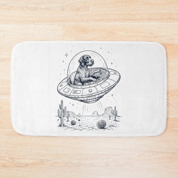 Item preview, Vintage German Wirehaired Pointer Riding UFO Dog Mom Dad Lover designed and sold by DoodleTortle.