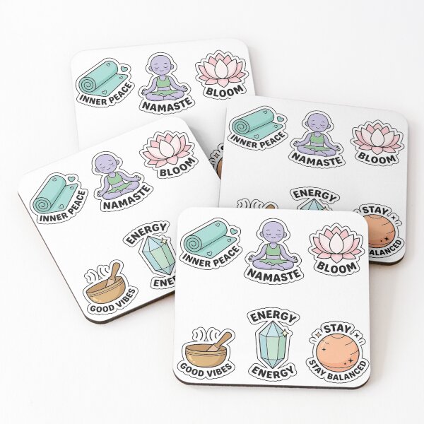 Item preview, Kawaii Yoga Vibes Sticker Pack - Cute Zen & Mindfulness Puns designed and sold by SimpleP.