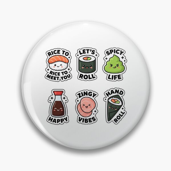 Item preview, Kawaii Sushi Party Sticker Set - Cute Japanese Food Puns designed and sold by SimpleP.