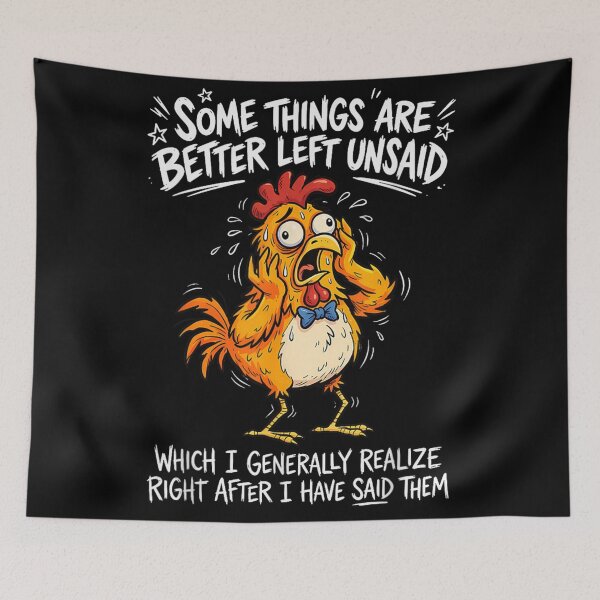 Item preview, Funny Panic Chicken Some Things Are Better Left Unsaid Sarcastic Social Anxiety designed and sold by Phil Ben.