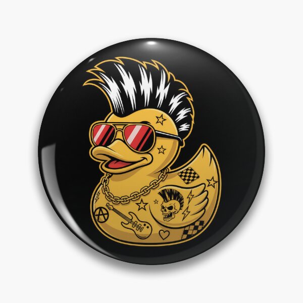 Item preview, Punk Rock Rubber Duck Funny Retro Rockstar Duck Cartoon Cool Mohawk designed and sold by CutOutIdols.