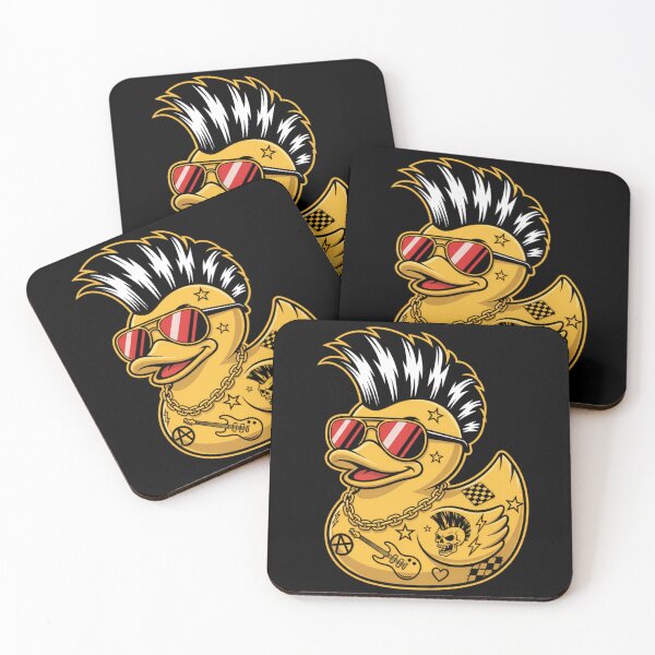 Item preview, Punk Rock Rubber Duck Funny Retro Rockstar Duck Cartoon Cool Mohawk designed and sold by CutOutIdols.