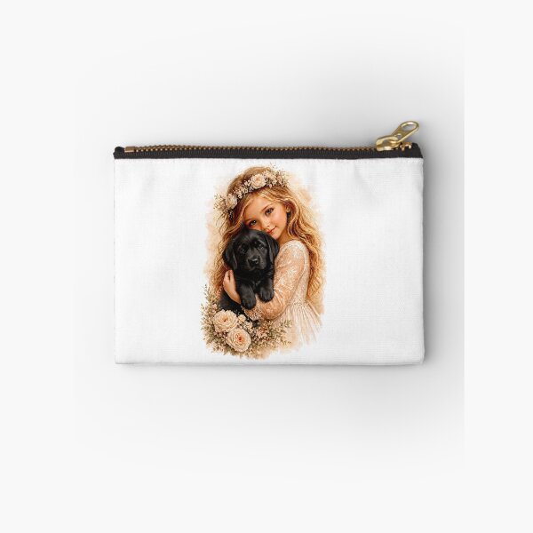 Item preview, Girl With Black Labrador Puppy designed and sold by Liededrom..