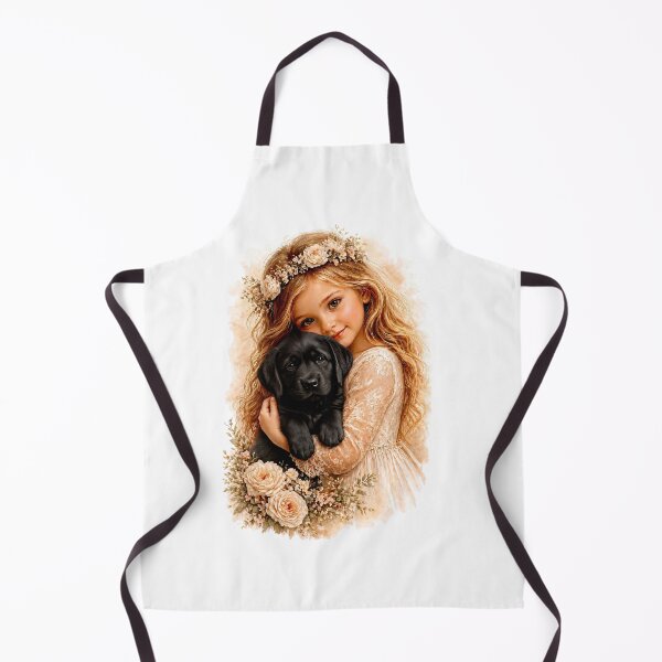 Item preview, Girl With Black Labrador Puppy designed and sold by Liededrom..