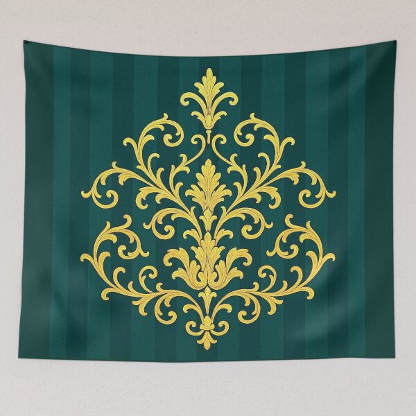 Item preview, Teal Striped Gold Baroque designed and sold by DesignsByPrnces.