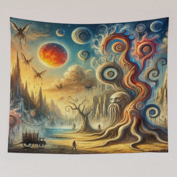 Item preview, Surreal Desert Vision in Salvador Dali style with cosmic elements and mystical dream energy designed and sold by FotoworldEdel.