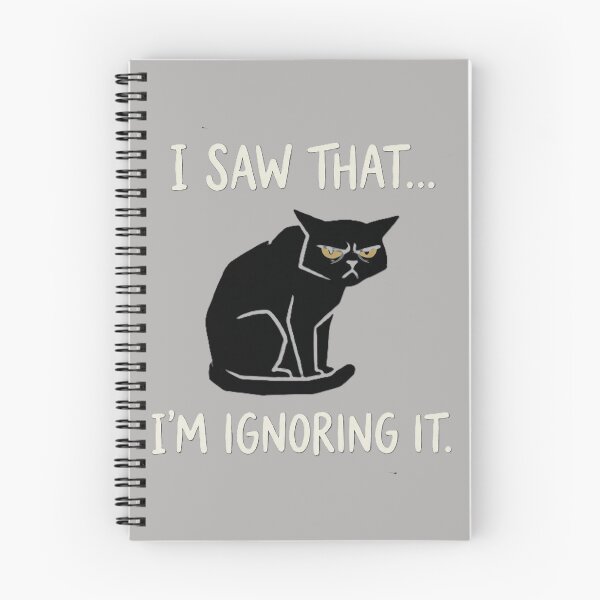 Item preview, I Saw That I'm Ignoring It Funny Black Cat Introvert Meme. designed and sold by UniqueArtsOnly.