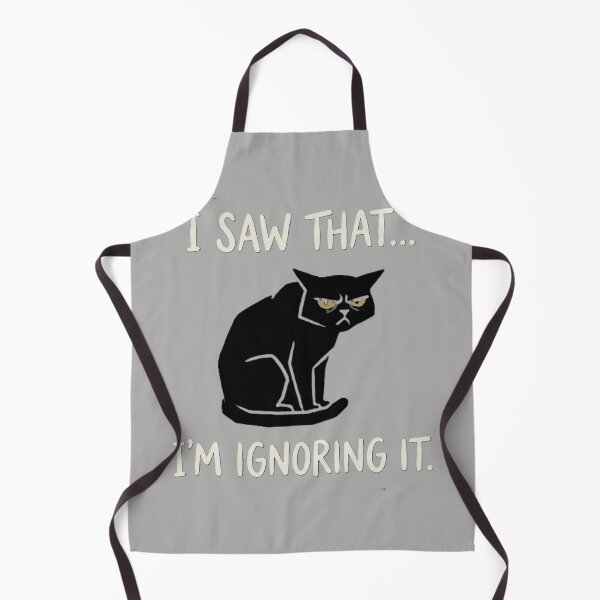 Item preview, I Saw That I'm Ignoring It Funny Black Cat Introvert Meme. designed and sold by UniqueArtsOnly.