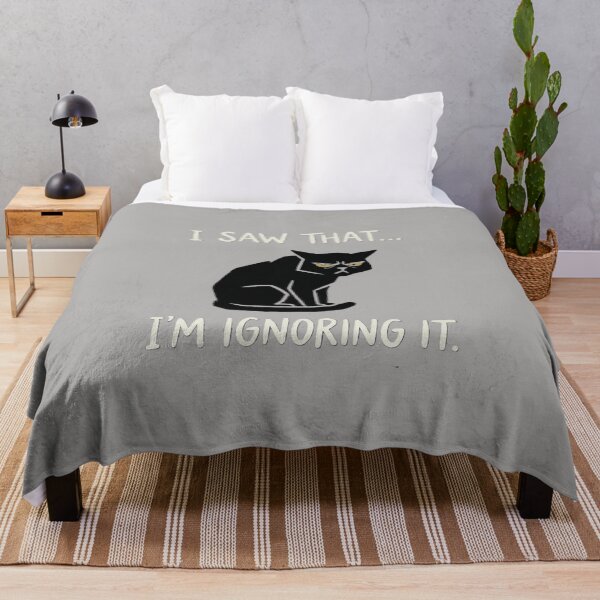Item preview, I Saw That I'm Ignoring It Funny Black Cat Introvert Meme. designed and sold by UniqueArtsOnly.