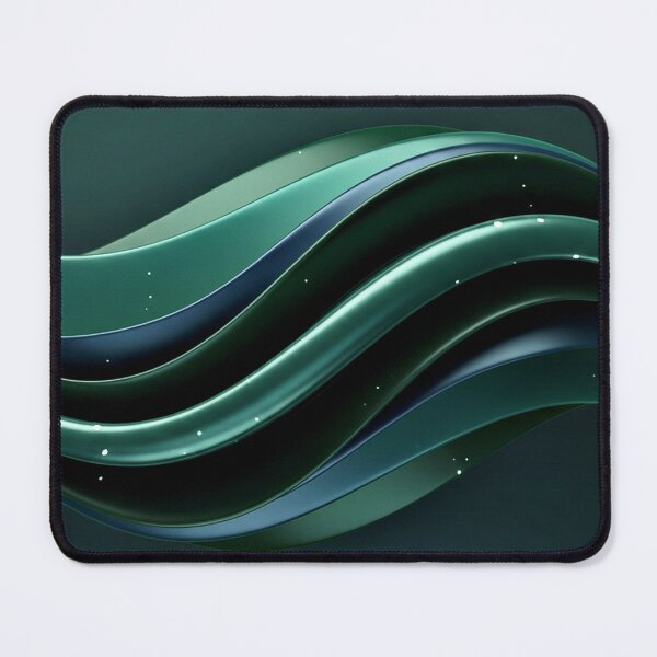 Item preview, Emerald Fluid Waves Abstract Digital Background designed and sold by IntelliMindDesigns.
