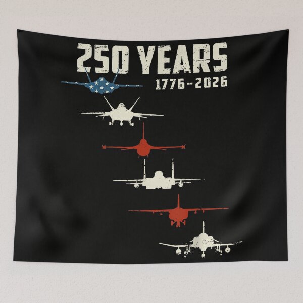 Item preview, USA 250 Years Anniversary 1776 to 2026 American Military Jet Fighter Silhouette designed and sold by Taniyah Gomes.