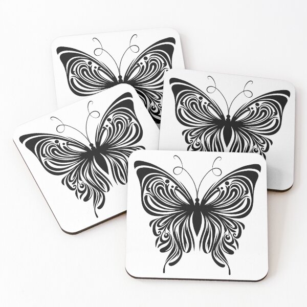 Item preview, Butterfly Abstract Black Minimalist Pattern designed and sold by TerryCoreCraft.