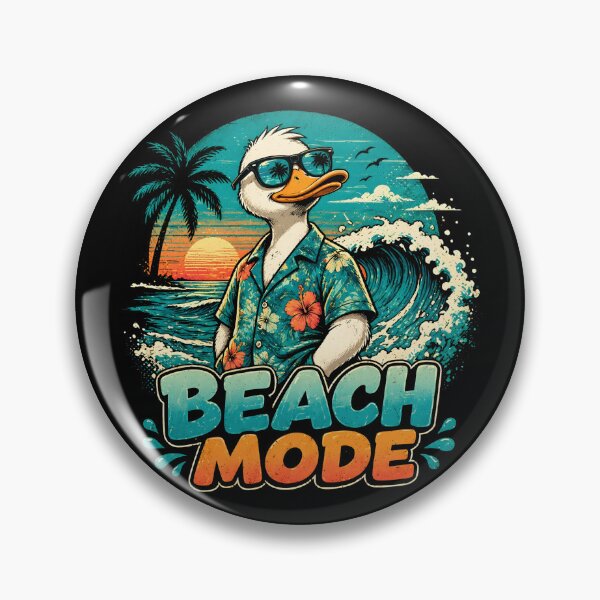 Artikelvorschau, Strandmode Retro Surf Ente Sonnenuntergang entworfen und verkauft von Chic_Clip_Craft.
