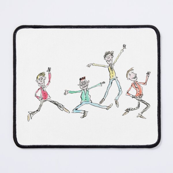 Item preview, 4 lads dancing happily designed and sold by Inky Fingers Illustrations.