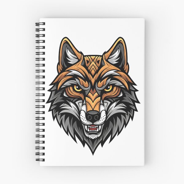 Item preview, A stylized illustration of a wolf with sharp teeth and yellow eyes designed and sold by VerizalShop.