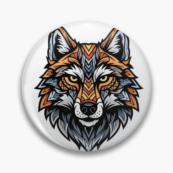 Item preview, A colorful wolf's head with a mix of orange, gray, and white fur designed and sold by VerizalShop.