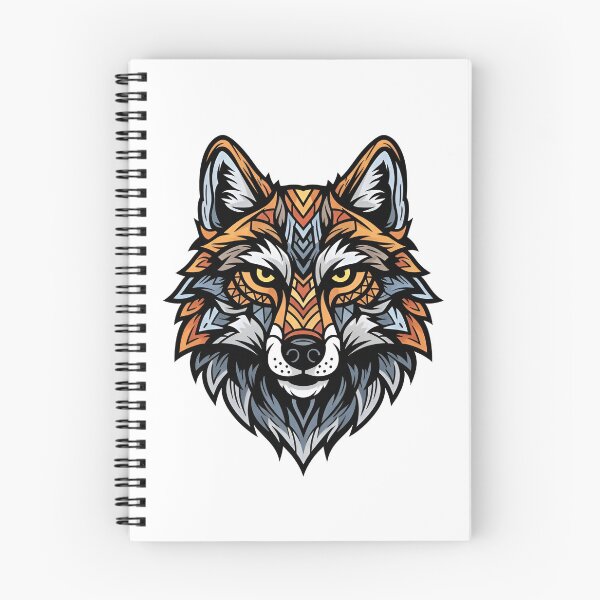 Item preview, A colorful wolf's head with a mix of orange, gray, and white fur designed and sold by VerizalShop.
