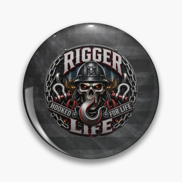 Item preview, Rigger Life Hooked For Life Skull Crane Operator Design designed and sold by artistwill.