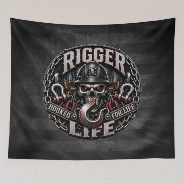 Item preview, Rigger Life Hooked For Life Skull Crane Operator Design designed and sold by artistwill.