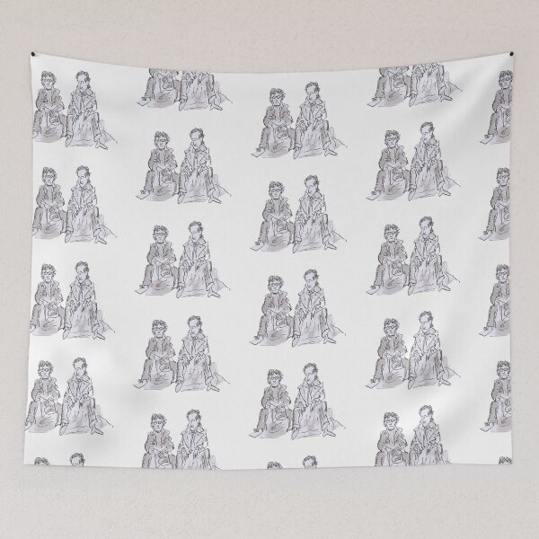 Item preview, Withnail and I sitting on steps designed and sold by Inky Fingers Illustrations.