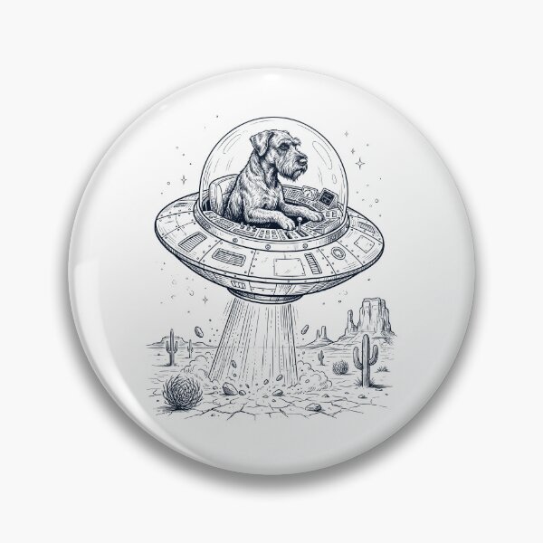 Item preview, Vintage Giant Schnauzer Riding UFO Dog Mom Dad Lover designed and sold by DoodleTortle.