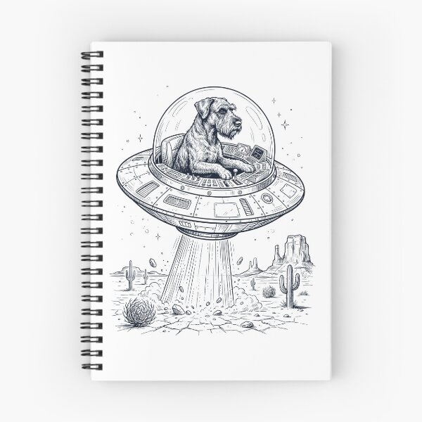 Item preview, Vintage Giant Schnauzer Riding UFO Dog Mom Dad Lover designed and sold by DoodleTortle.