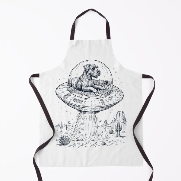 Item preview, Vintage Giant Schnauzer Riding UFO Dog Mom Dad Lover designed and sold by DoodleTortle.