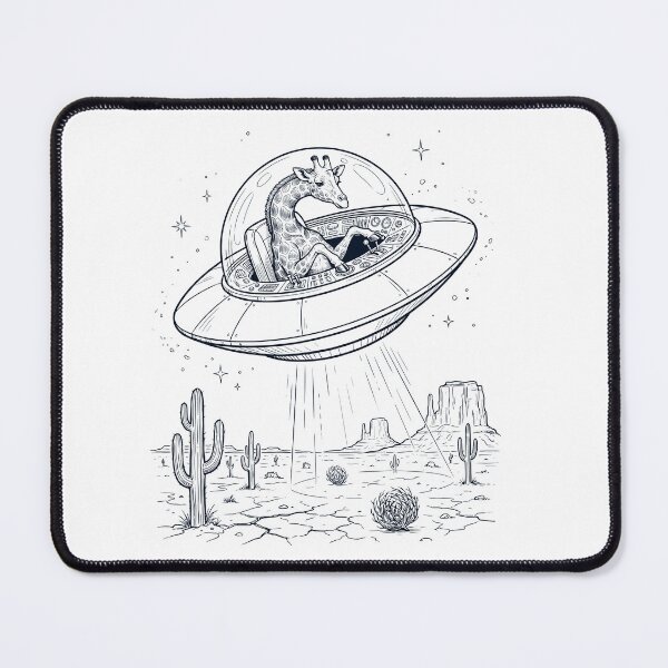 Item preview, Vintage Giraffe Riding UFO Animal Lover designed and sold by DoodleTortle.