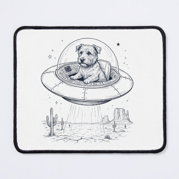 Item preview, Vintage Glen of Imaal Terrier Riding UFO Dog Mom Dad Lover designed and sold by DoodleTortle.