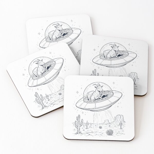 Item preview, Vintage Goat Riding UFO Animal Lover designed and sold by DoodleTortle.