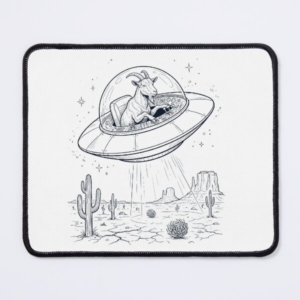 Item preview, Vintage Goat Riding UFO Animal Lover designed and sold by DoodleTortle.