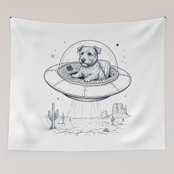 Item preview, Vintage Glen of Imaal Terrier Riding UFO Dog Mom Dad Lover designed and sold by DoodleTortle.